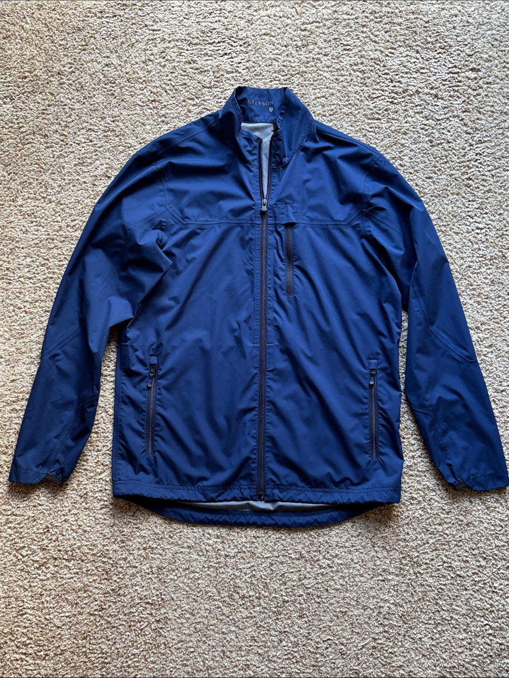 Greyson Men’s Blue Chenoa Taped Seam Lighweight Rain Jacket Sz S